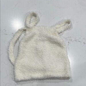 SKIMS fuzzy white halter top